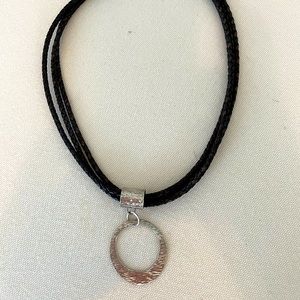 Silpada 3 Strand Leather Necklace with Pendant